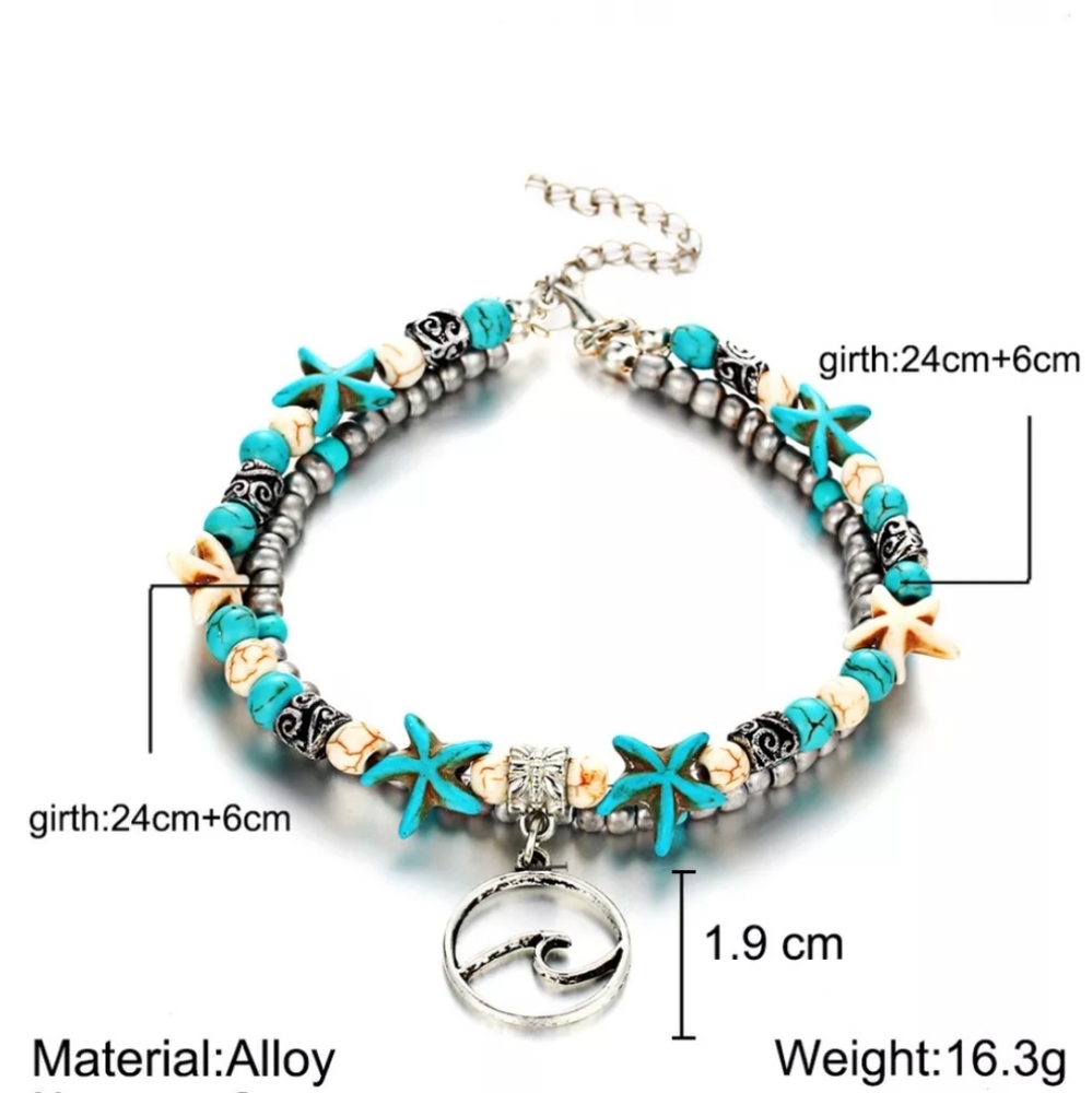 🔹️Ocean Wave & Starfish Bracelet/Anklet - Picture 6 of 6